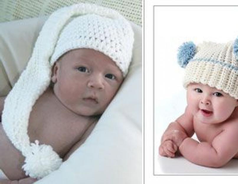 Вязание спицами шапки для новорожденных с описанием. Вязаная шапочка для новорожденного спицами: утепляем малыша своими руками, схемы с описаниями работы